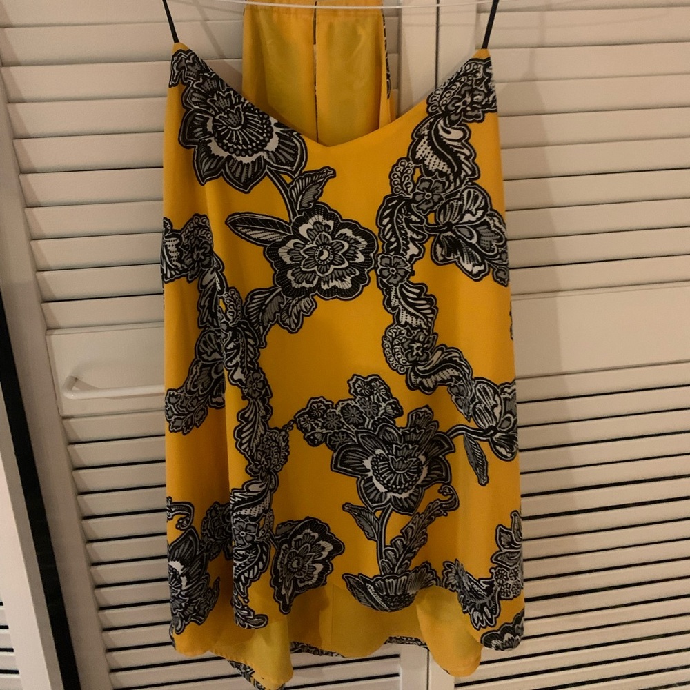 Express yellow floral tank